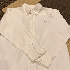Boys youth small white Vineyard Vines Oxford